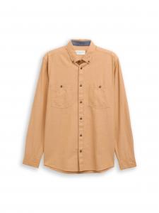 TOM TAILOR Рубашка на пуговицах Regular fit в светло-коричневом цвете