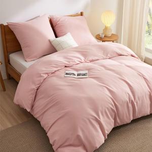 Комплект постельного белья Bedsure, 3 предмета, 220х240/80x80 см, бледно-розовый