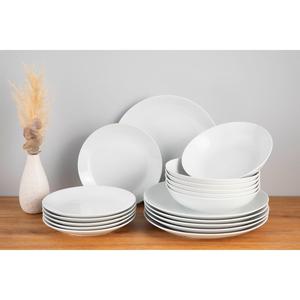 Мой домашний сервиз Tafelservice Angi, гармоничный, модный куполообразный дизайн My Home, белый