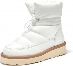 Женские зимние ботинки BEAU TODAY, платформенные противоскользящие ботильоны, удобные с шерстью, с круглым носком, короткие женские ботинки для улицы, White