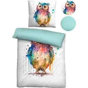 Двустороннее постельное белье Biberna «Нико», приятное для кожи, охлаждающее, на молнии, можно использовать круглый год, цвет bunt