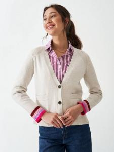 Кардиган с v-образным вырезом из шерстяной смеси с длинными рукавами Crew Clothing