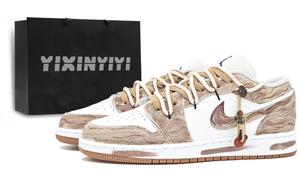 Air 1 Celadon нескользящие устойчивые к истиранию низкие детские баскетбольные кроссовки umber для подростков Jordan, Umber