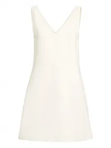 Твиловое платье мини с V-образным вырезом Brunello Cucinelli, бежевый