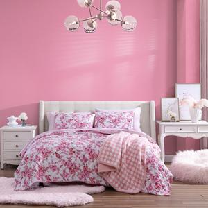 Комплект постельного белья с цветочным принтом Betsey Johnson, розовый