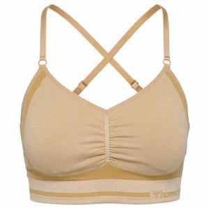 Спортивный топ Hummel Lulu Scrunch High Support Seamless, бежевый