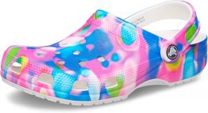 Женские сабо Crocs Classic Solar Rainbow, белый/розовый