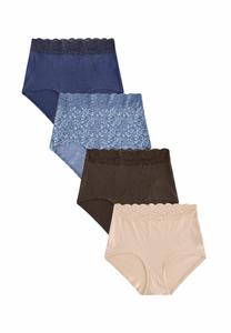 Брифы Next HIGH LEG TRIM FOUR PACK, Blue Ditsy Floral/Blue