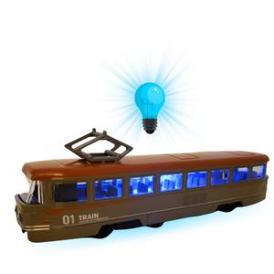 Трамвай Металл Открывающиеся Двери Свет Звуки Привод Inna marka