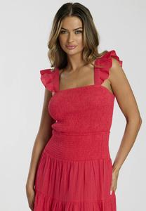 Топ SHIRRED SQAURE NECK FRILL STRAP South Beach, розовый