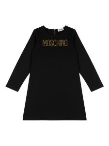 Moschino Kids платье со стразами, черный