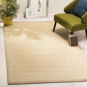 Ковер SAFAVIEH, 244 x 305 см, - коллекция Natural Fiber - большой - Natural & Beige, Sisal, в стиле Rustic Farmhouse, с бордюрным дизайном, идеально для гостиной, спальни, столовой (NF156A)