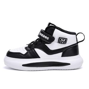 Скользоустойчивая противоударная износостойкая отскок водонепроницаемая облегченная амортизирующая терморегуляция мид-топ BOBDOG, GTK216-черный белый[Fleece-Lined Thermal]