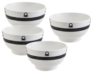 Набор керамических чаш Benetton, черно-белый