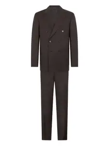 Двубортный шерстяной костюм Brooks Brothers, коричневый