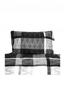 Женское флисовое постельное бельё из 100% полиэстера для комфортного сна Cofi, чёрно-серое 155x220 см