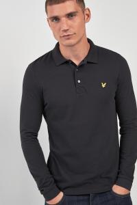 Рубашка-поло с длинными рукавами Lyle & Scott, черный