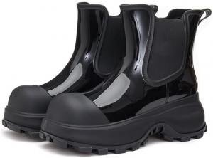 Женские резиновые сапоги Водонепроницаемые резиновые садовые сапоги Платформа Ботильоны Водонепроницаемые Нескользящие рыболовные сапоги для улицы Generic, Black