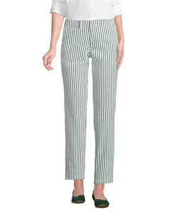 Женские чинос-брюки Mid Rise Classic Straight Leg с укороченным штанином Lands' End, зеленый