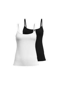 Комплект из 2 топов-спагетти - базовый хлопковый топ-майка однотонный трикотаж Calida, мультиколор