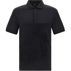 Футболка поло с коротким рукавом и детализированным логотипом Boss HUGO BOSS, черная