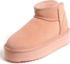 Ботильоны на платформе с овчиной Fireside от Dearfoams для женщин Kingston Fireside by Dearfoams, Peach Dust Platform