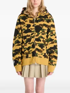 Толстовка на молнии с капюшоном 1St Camo Shark A Bathing Ape, желтый
