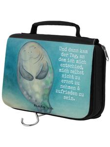 Mr. & Mrs. Panda Косметичка с изображением ламантина и надписью белого цвета