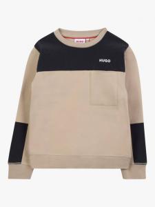HUGO детский свитшот с цветными блоками HUGO BOSS, Beige/Black