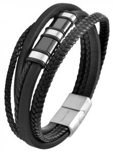 Adeliás Мужской кулон - кожаный кулон с гравировкой, черный