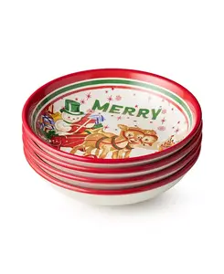 Ретро рождественские суповые миски Санты, набор из 4 шт. Certified International, multi