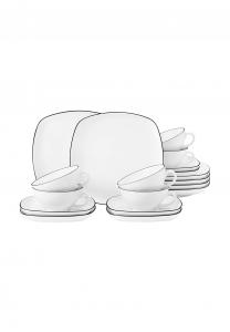 Белый чайный сервиз Lido Black Line на 18 персон Seltmann Weiden