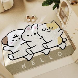 Dajiang Ковер 60х90 см из шелковой петли для прихожей, устойчивый к грязи, с рисунком Qibuozou