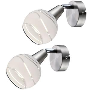 2 светодиодных настенных светильника с регулируемым точечным светильником ELLIOTT etc-shop, серебро