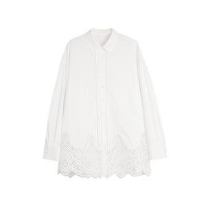 ELLE Рубашка Women's White Lapel Moderate