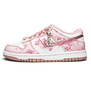Nike Детские кроссовки для скейтбординга Dunk Whispers Of Rose, устойчивые к истиранию, с низким верхом, вишнево-розовые, для подростков