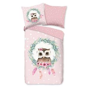 Детское постельное белье сова Good Morning, розовый