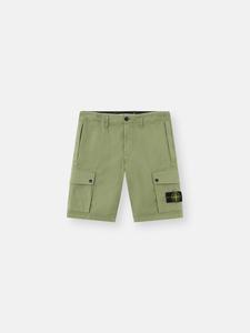 Узкие шорты-бермуды с карманами на молнии Stone Island L100011 SUPIMA COTTON TWILL STRETCH-TC, Sage Green