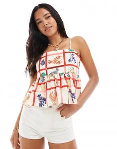 Джинсовые микрошорты Miss Selfridge цвета экрю