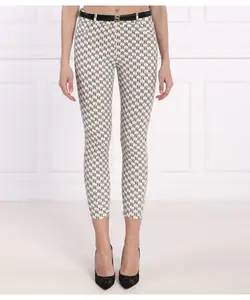 Брюки с ремнем Slim fit Elisabetta Franchi, белый