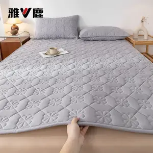 Yalu Наматрасник 150х190 см, тонкий, противоскользящий, цвет Green Star Gray