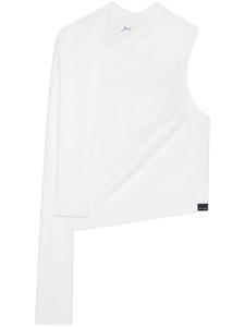 Courrèges толстовка асимметричного кроя с открытыми плечами, белый