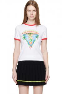 Casablanca Белая удлиненная футболка с контрастной отделкой