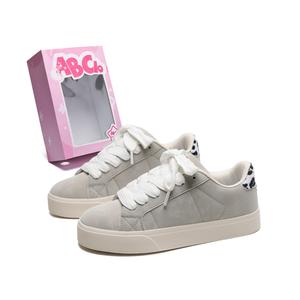 ABCIO Низкие кроссовки для скейтбординга унисекс, белые, серые, в комплекте коробка