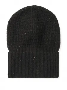 Шапка в рубчик с украшением из пайеток Fabiana Filippi, черный