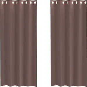 Шторы из вуали с люверсами, 2 шт., коричневые, 140x225 см vidaXL