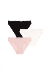 Брифы Petit Bateau PETIT BATEAU PACK OF 3, White Pink Black/White