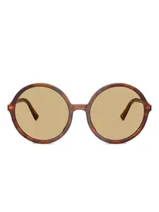 Солнцезащитные очки в круглой оправе Miu Miu, коричневый