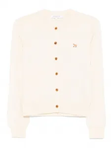 Кардиган на пуговицах с вышивкой Maison Kitsuné, нейтральный