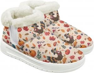 Зимние женские ботильоны на низком каблуке, широкая посадка, с удобной посадкой, теплые зимние ботинки для женщин Qoiuvncy, Turkey Pumpkin